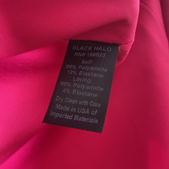 Black Halo - Pandora Faux Wrap Belted Hot Pink Dress - Picture 14 of 16